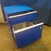 Blue 2 Drawer Rolling Pedestal Cabinet